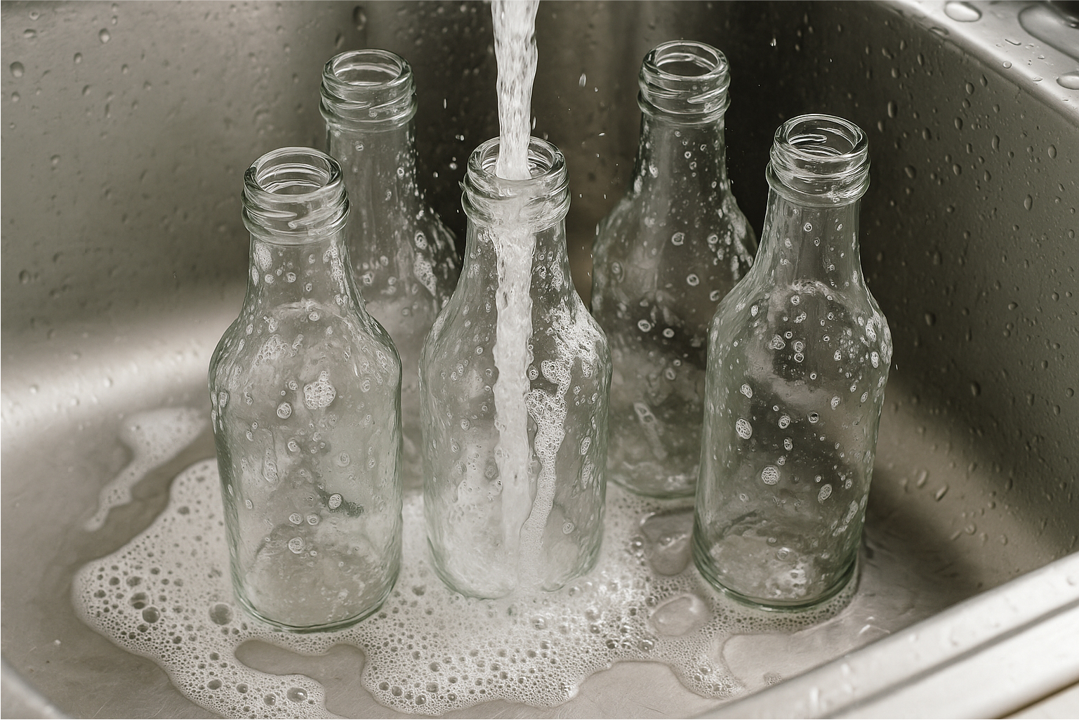 Hoe maak je glazen flessen schoon?